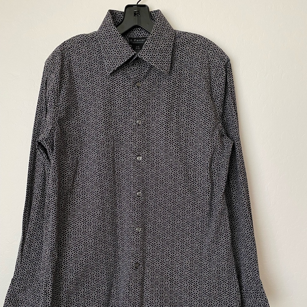J. Ferrar Mens Button Down Long Sleeve Shirt Modern Fit Size Large